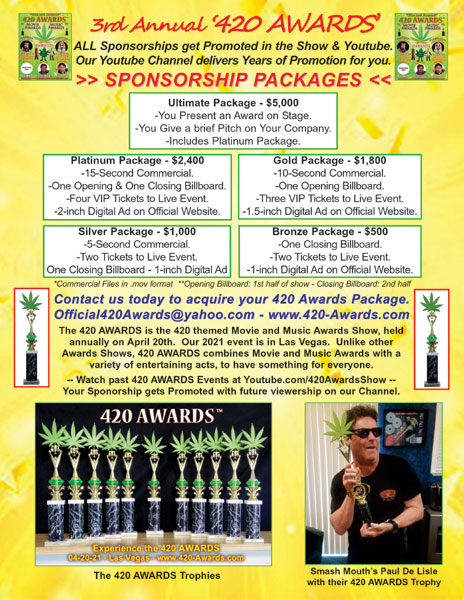 3rd Annual 420 AWARDS Sponsorships